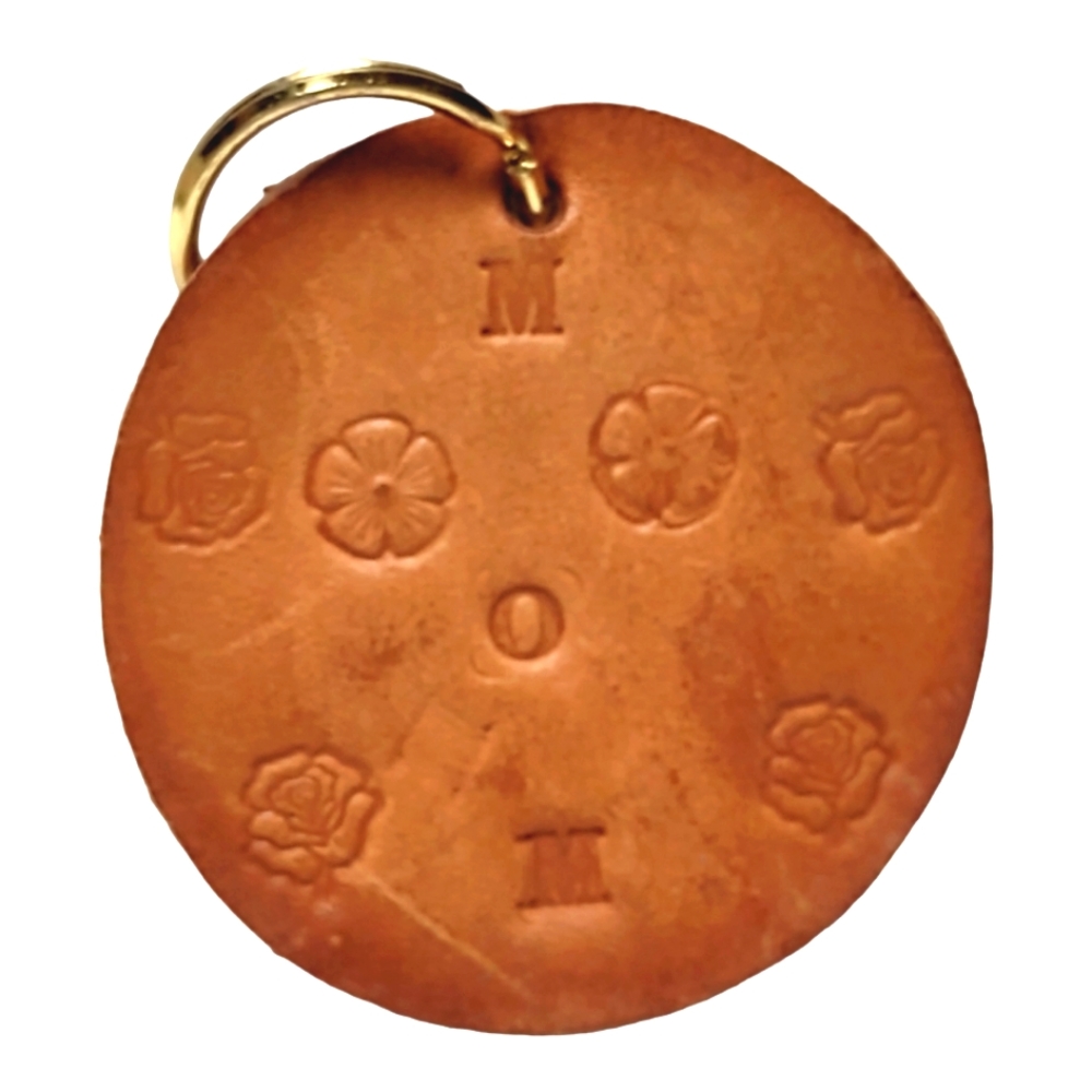 Mom Leather Key Chain or Craft Charm Accent